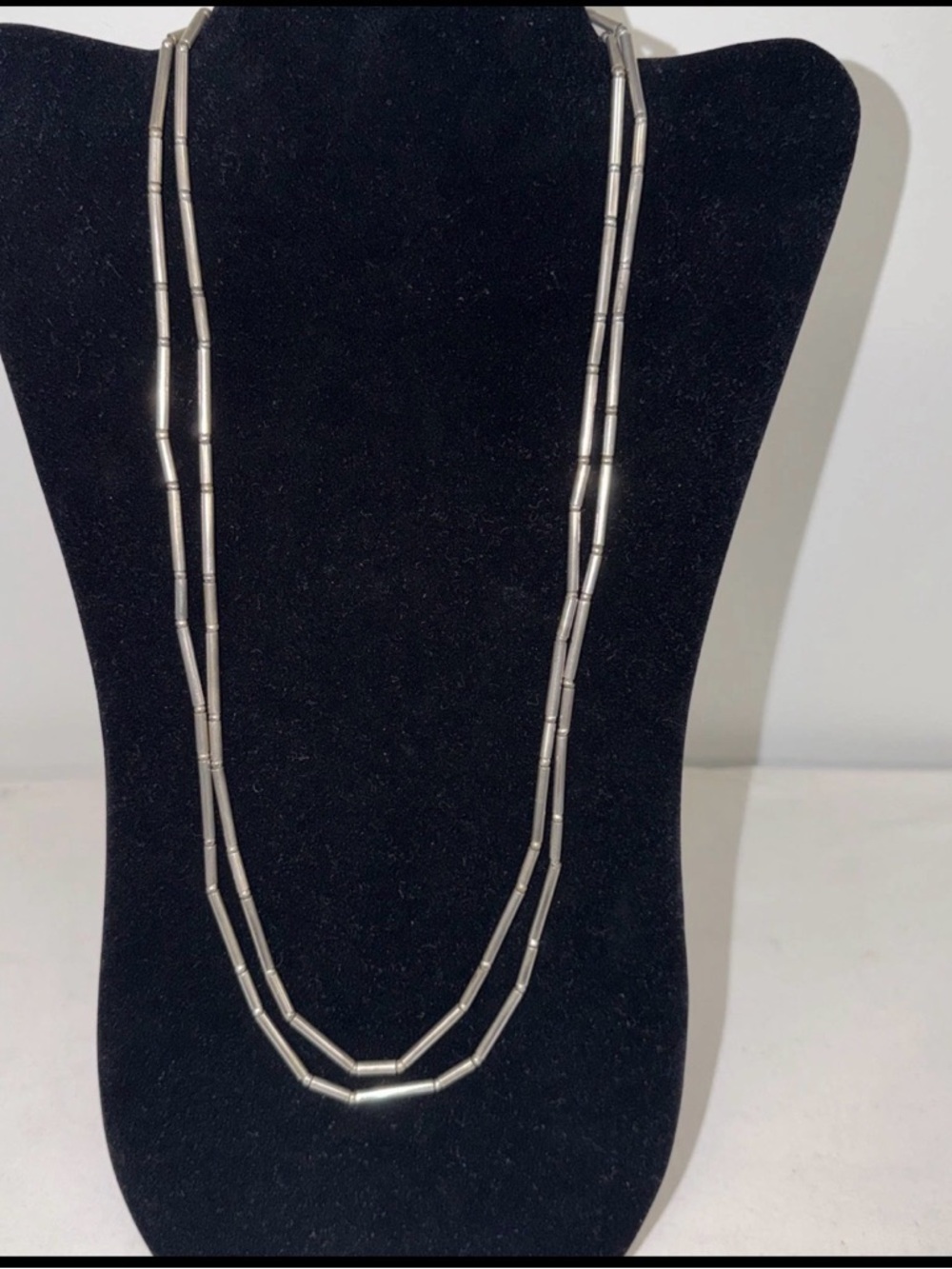 William Spratling Taxco Sterling Silver Tube Necklace 54"